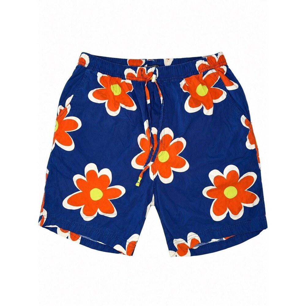 Massive Men's Tropical Geometric Drawstring Shorts XL Black Multicolor 0507